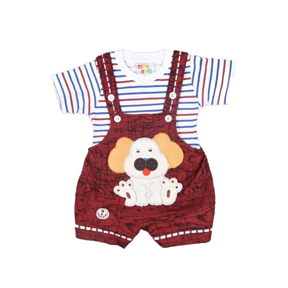KIDZLIFE Dungarees Maroon